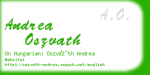 andrea oszvath business card